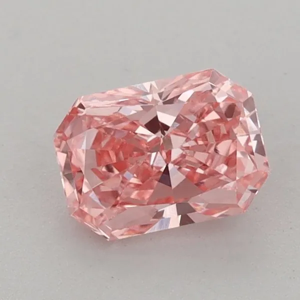 0.93ct RADIANT Fancy Vivid Pink VS1 Coloured Lab diamond
