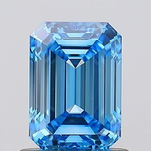 1ct EMERALD Fancy Vivid Blue VS1 Coloured Lab diamond