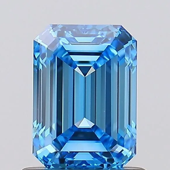 1ct EMERALD Fancy Vivid Blue VS1 Coloured Lab diamond