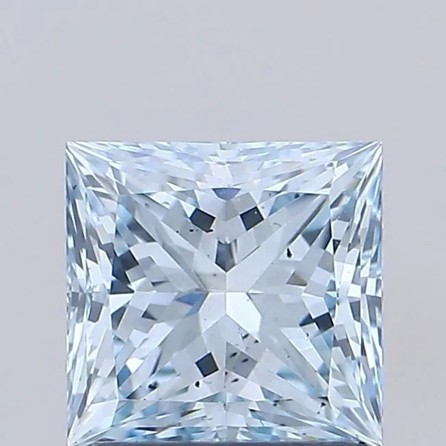 1.31ct PRINCESS Fancy Light Blue SI1 Coloured Lab diamond