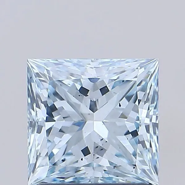 1.31ct PRINCESS Fancy Light Blue SI1 Coloured Lab diamond