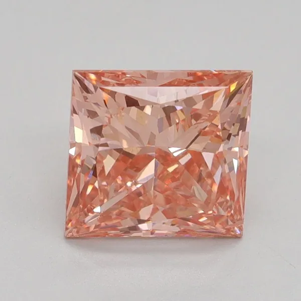 2ct PRINCESS Fancy Intense Pink SI1 Coloured Lab diamond