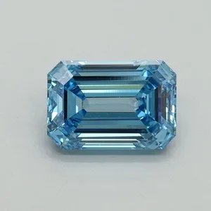 1.3ct EMERALD Fancy Vivid Blue VVS2 Coloured Lab diamond