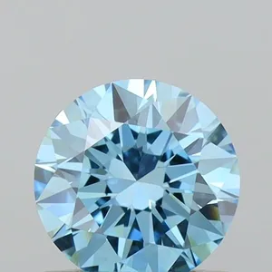 0.58ct ROUND Fancy Vivid Blue VVS1 Coloured Lab diamond