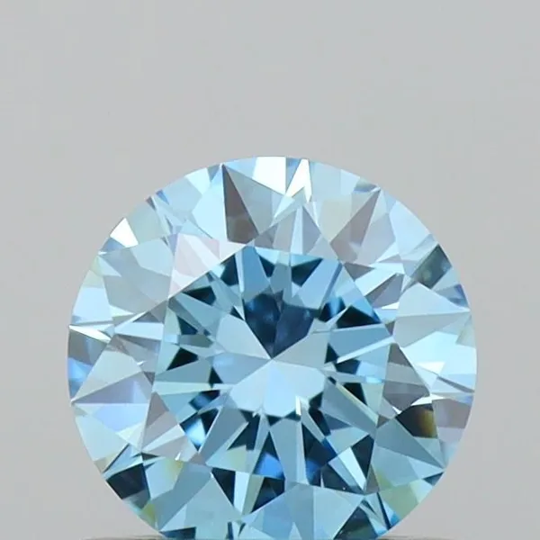 0.58ct ROUND Fancy Vivid Blue VVS1 Coloured Lab diamond