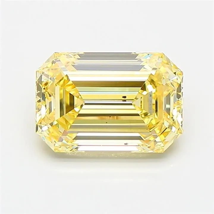 1.51ct EMERALD Fancy Intense Yellow VS2 Coloured Lab diamond
