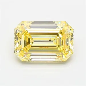 1.51ct EMERALD Fancy Intense Yellow VS2 Coloured Lab diamond