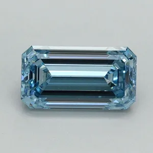 1.01ct EMERALD Fancy Intense Blue VS1 Coloured Lab diamond