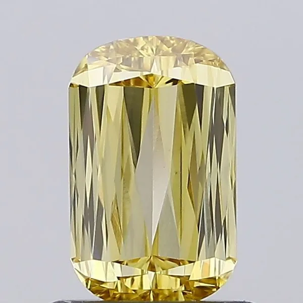 0.86ct CUSHION Fancy Intense Yellow VVS2 Coloured Lab diamond
