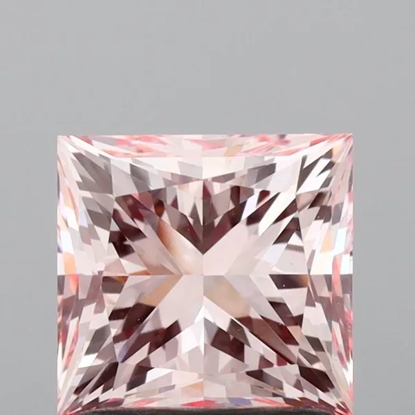 1.56ct PRINCESS Fancy Intense Pink VVS2 Coloured Lab diamond