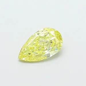 0.59ct PEAR Fancy Intense Yellow VS1 Coloured Lab diamond