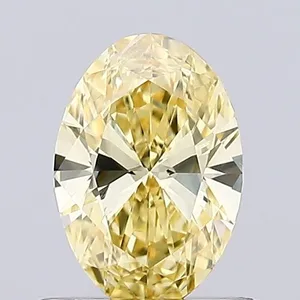 0.56ct OVAL Fancy Intense Yellow SI1 Coloured Lab diamond
