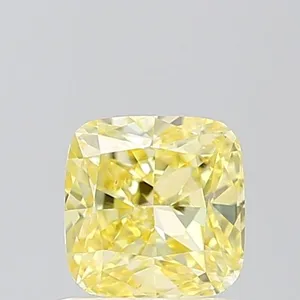 1ct CUSHION Fancy Vivid Yellow VS1 Coloured Lab diamond