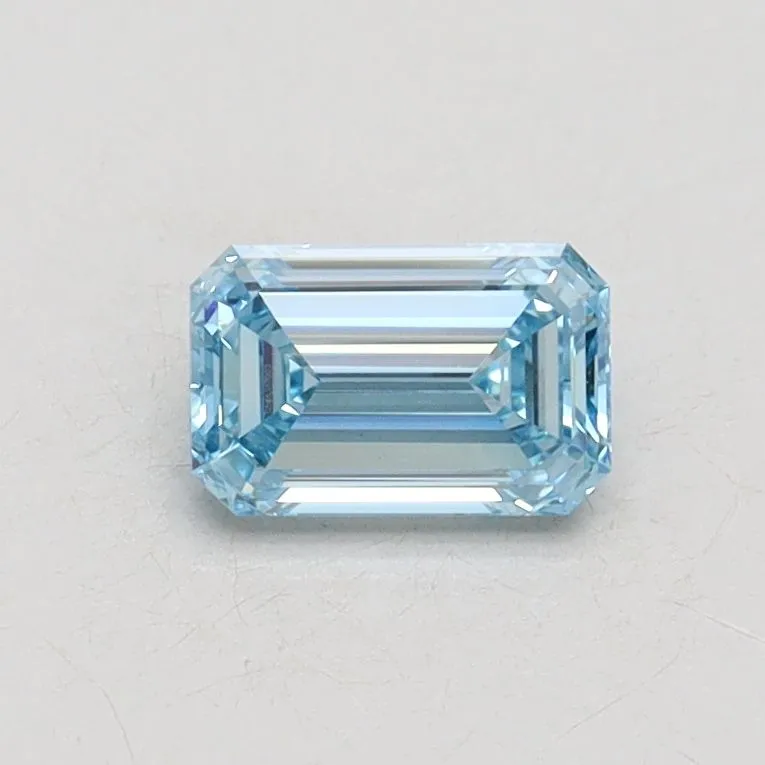 0.51ct EMERALD Fancy Intense Blue VVS2 Coloured Lab diamond