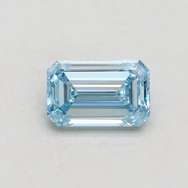 0.51ct EMERALD Fancy Intense Blue VVS2 Coloured Lab diamond
