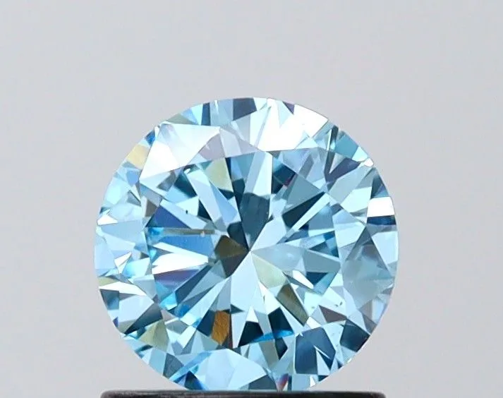 0.96ct ROUND Fancy Vivid Blue VS1 Coloured Lab diamond
