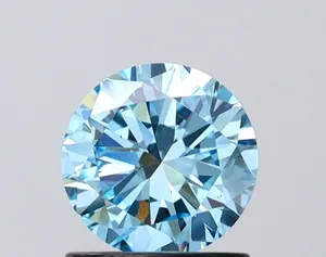 0.96ct ROUND Fancy Vivid Blue VS1 Coloured Lab diamond