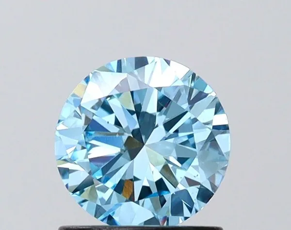 0.96ct ROUND Fancy Vivid Blue VS1 Coloured Lab diamond
