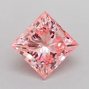 1.06ct PRINCESS Fancy Intense Pink VVS2 Coloured Lab diamond