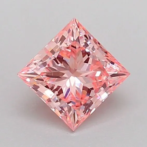1.06ct PRINCESS Fancy Intense Pink VVS2 Coloured Lab diamond