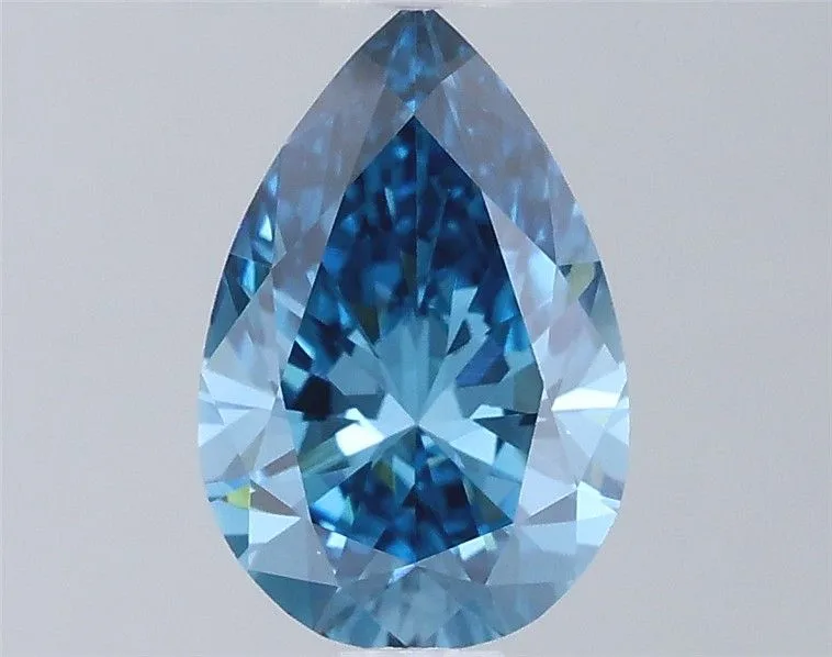 0.85ct PEAR Fancy Vivid Blue VVS2 Coloured Lab diamond
