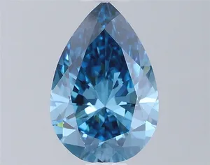 0.85ct PEAR Fancy Vivid Blue VVS2 Coloured Lab diamond