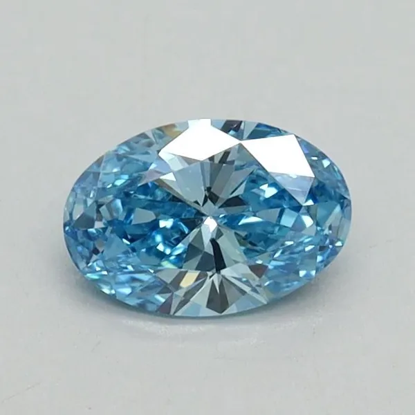 0.51ct OVAL Fancy Vivid Blue VS1 Coloured Lab diamond