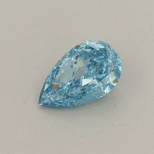 0.32ct PEAR Fancy Vivid Blue VVS2 Coloured Lab diamond