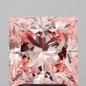 2.57ct PRINCESS Fancy Vivid Pink VVS2 Coloured Lab diamond