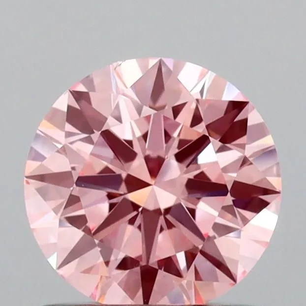0.92ct ROUND Fancy Vivid Pink VVS2 Coloured Lab diamond