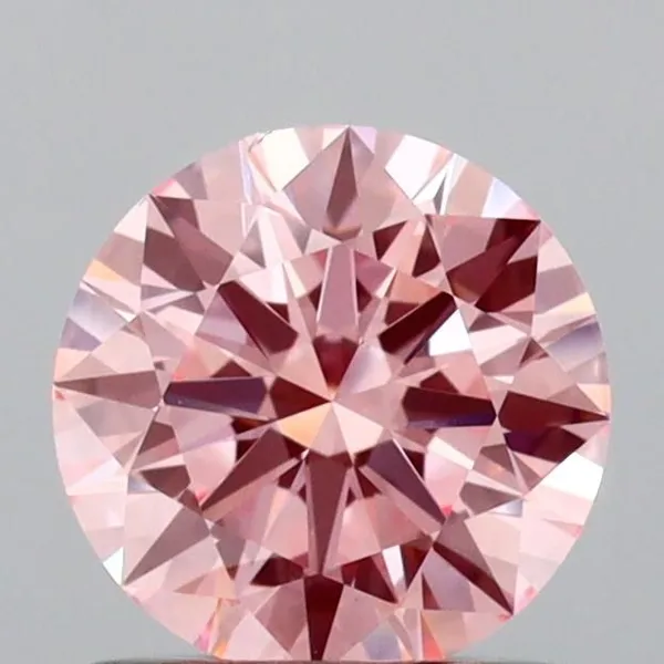 0.92ct ROUND Fancy Vivid Pink VVS2 Coloured Lab diamond