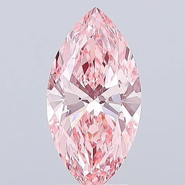 2.55ct MARQUISE Fancy Vivid Pink VVS2 Coloured Lab diamond