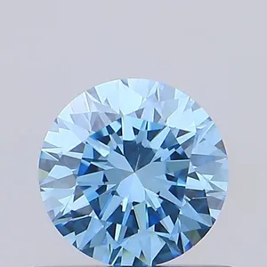 0.61ct ROUND Fancy Vivid Blue VVS2 Coloured Lab diamond
