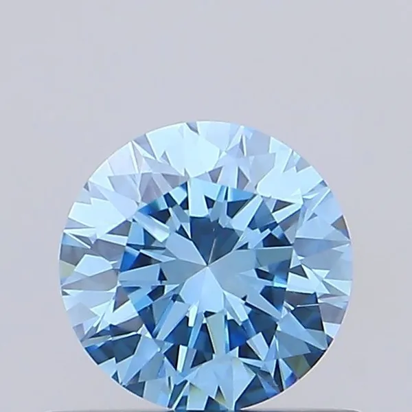 0.61ct ROUND Fancy Vivid Blue VVS2 Coloured Lab diamond
