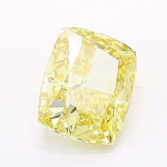 1ct CUSHION Fancy Intense Yellow VS1 Coloured Lab diamond