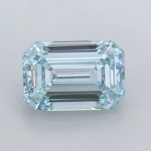 1.55ct EMERALD Fancy Intense Blue VS2 Coloured Lab diamond