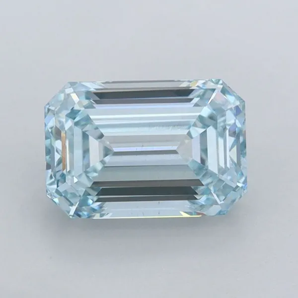 1.55ct EMERALD Fancy Intense Blue VS2 Coloured Lab diamond