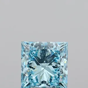 1.45ct PRINCESS Fancy Vivid Blue VS1 Coloured Lab diamond