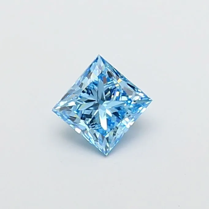 1.03ct PRINCESS Fancy Vivid Blue VVS2 Coloured Lab diamond