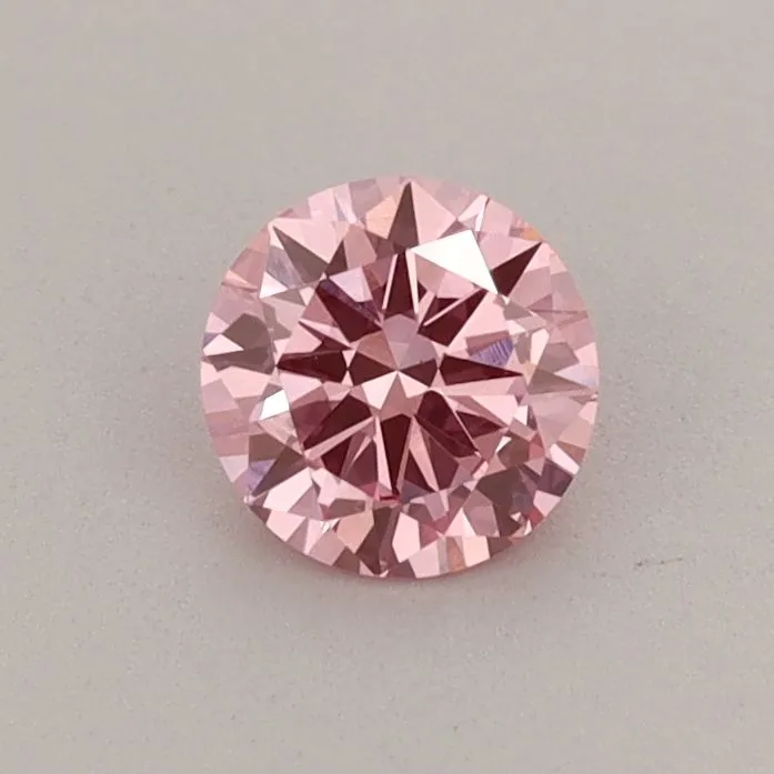 0.44ct ROUND Fancy Vivid Pink VS1 Coloured Lab diamond