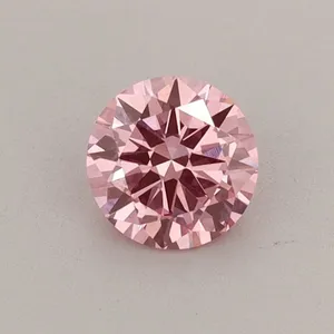 0.44ct ROUND Fancy Vivid Pink VS1 Coloured Lab diamond