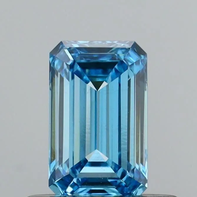 0.51ct EMERALD Fancy Vivid Blue VS1 Coloured Lab diamond