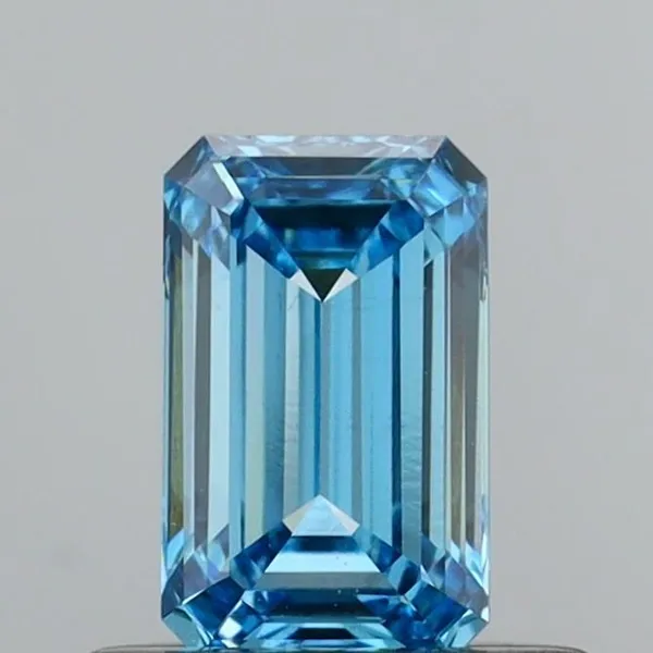 0.51ct EMERALD Fancy Vivid Blue VS1 Coloured Lab diamond