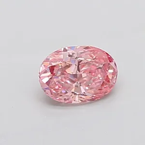 0.86ct OVAL Fancy Vivid Pink VS2 Coloured Lab diamond