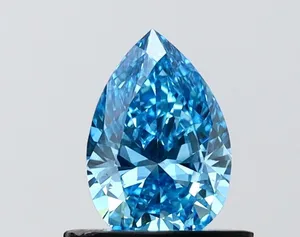 0.69ct PEAR Fancy Vivid Blue VVS2 Coloured Lab diamond