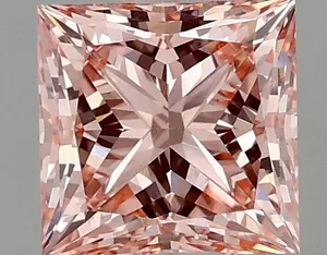 1.07ct PRINCESS Fancy Vivid Pink VVS2 Coloured Lab diamond