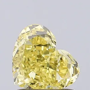 0.86ct HEART Fancy Intense Yellow VS1 Coloured Lab diamond