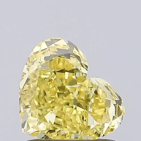 0.86ct HEART Fancy Intense Yellow VS1 Coloured Lab diamond