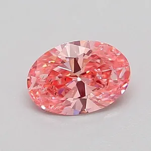 0.52ct OVAL Fancy Vivid Pink SI2 Coloured Lab diamond