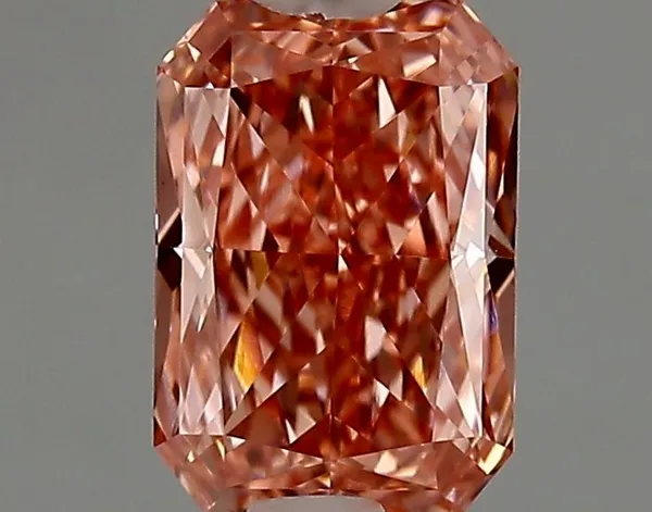 1.07ct RADIANT Fancy Vivid Pink VVS2 Coloured Lab diamond
